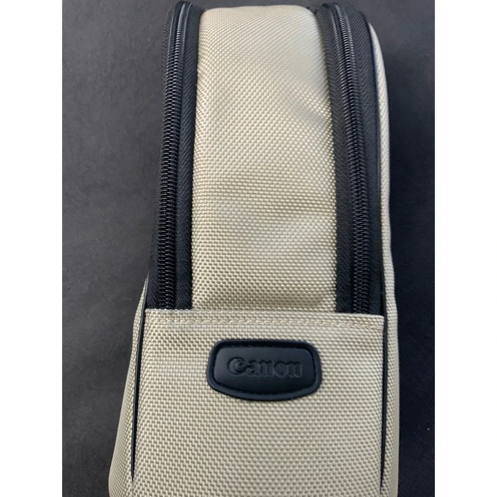 Canon LZ1326 Lens Case Tan Black Padded Soft Pouch Bag 10x4.5 Zip Telephoto Case